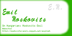 emil moskovits business card